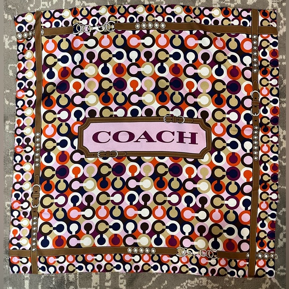 Coach Colorful Geometric Silk Scarf - Picture 3 of 4